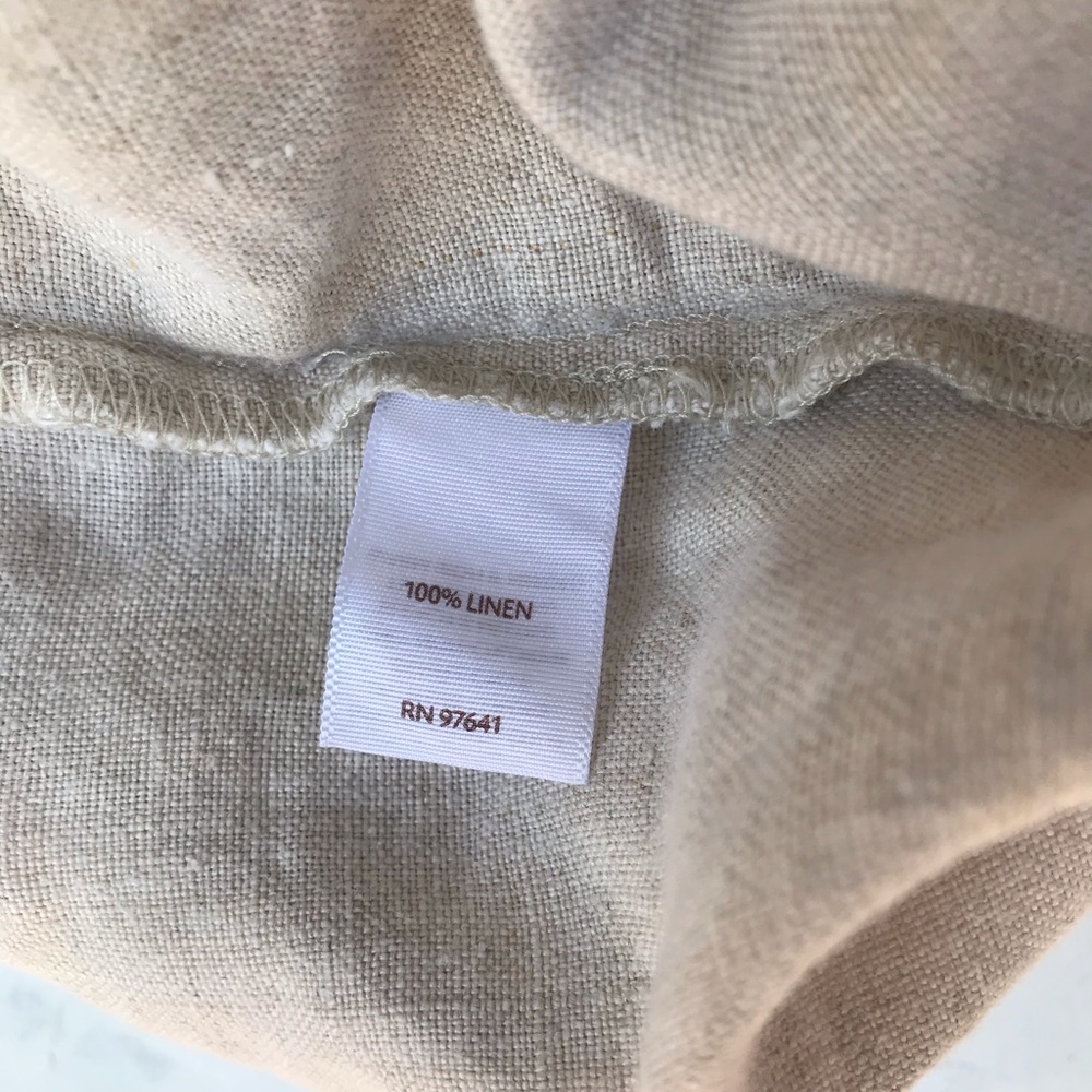 100% beige Linen draw string pants